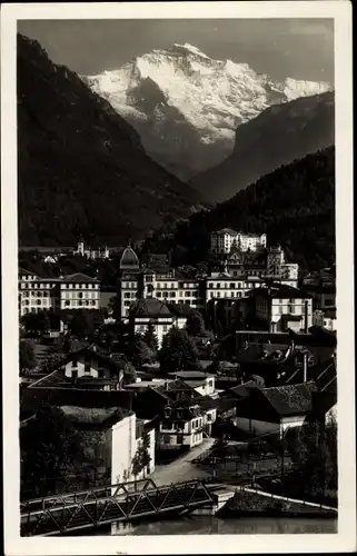 Ak Interlaken Kanton Bern Schweiz, Teilansicht, Jungfrau