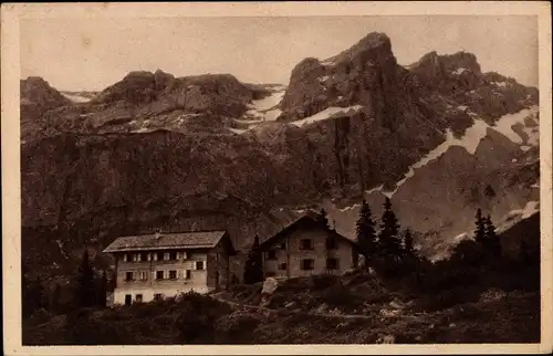 Ak Lindauerhütte mit Sulzfluh Vorarlberg