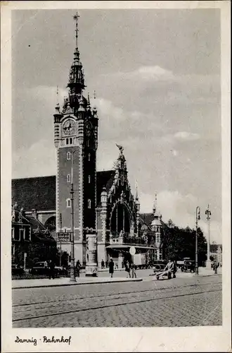 Ak Gdańsk Danzig, Bahnhof