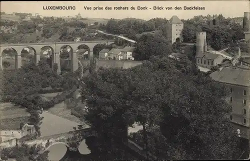 Ak Luxemburg, Vue prise des rochers du Bock, Blick von den Bockfelsen