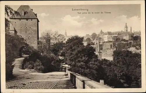 Ak Luxembourg, Blick von der Straße nach Trèves