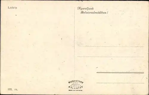 Ak Balatonalmádi fürdö Ungarn, Segelpartie, Ortsblick