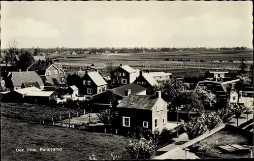 Ak Den Ham Overijssel, Panorama, Cafe Harwig