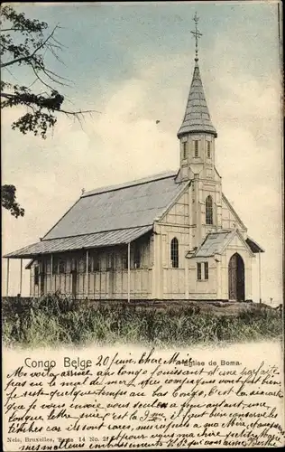 Ak Boma Congo Belge DR Kongo Zaire, Eglise