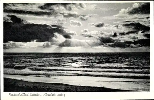 Ak Insel Baltrum in Ostfriesland, Abendstimmung, Ufer