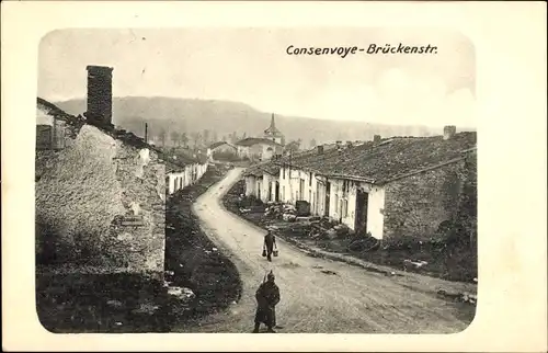Ak Consenvoye Meuse, Brückenstraße