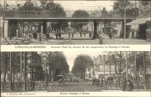 Ak Charleville Mézières Ardennes, Neue Eisenbahnbrücke