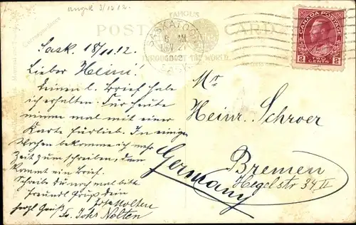 Ak Saskatoon Saskatchewan Kanada, Straßenpartie