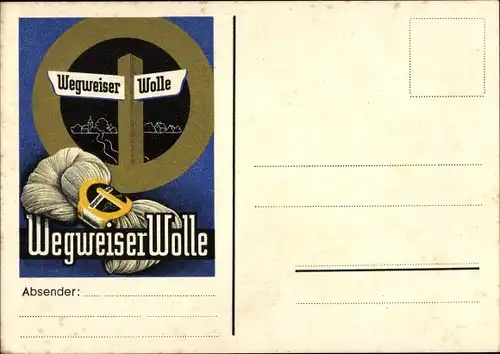 Ak Reklame, Wegweiser Wolle