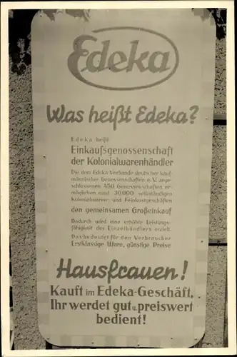 Foto Ak Reklame, Edeka-Geschäft