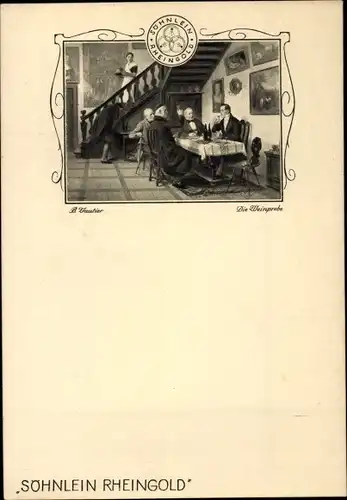 Künstler Ak Vautier, Die Weinprobe, Reklame, Söhnlein Rheingold, Sekt