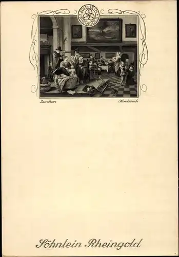 Künstler Ak Kindstaufe, Reklame, Söhnlein Rheingold, Sekt