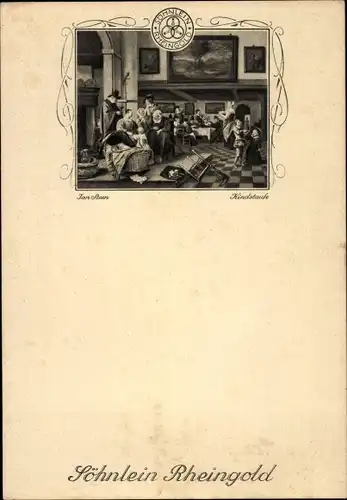 Künstler Ak Kindstaufe, Reklame, Söhnlein Rheingold, Sekt