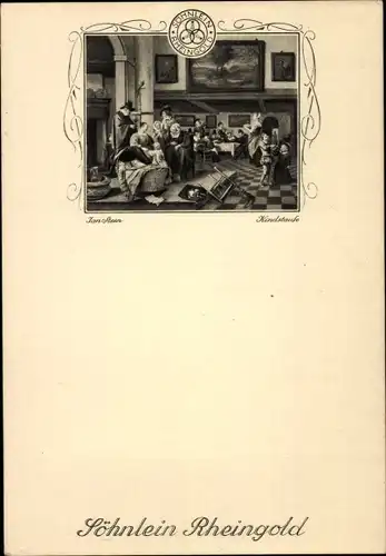 Künstler Ak Kindstaufe, Reklame, Söhnlein Rheingold, Sekt