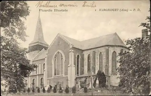 Ak Hargicourt Aisne, Kirche