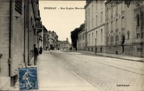 Ak Épernay Marne, Rue Eugene Mercier