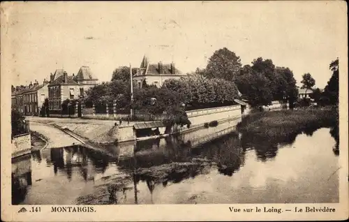 Ak Montargis Loiret, Blick auf die Loing, Le Belvedere