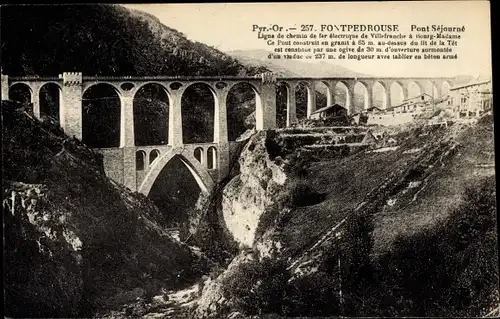 Ak Fontpédrouse Pyrénées Orientales, Pont Sejourne