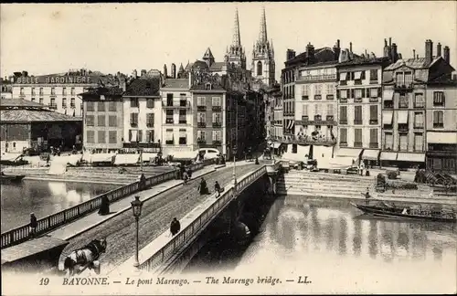 Ak Bayonne Pyrénées Atlantiques, Le Pont Marengo