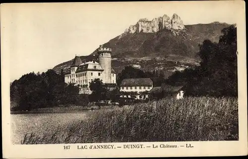 Ak Duingt Haute-Savoie, Le Chateau, See von Annecy