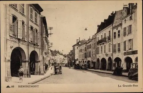 Ak Remiremont Lorraine Vosges, La Grande Rue