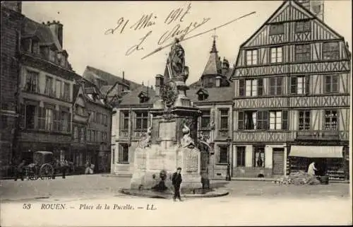 Ak Rouen Seine-Maritime, Place de la Pucelle