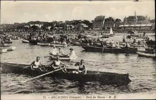 Ak Arcachon Gironde, Rand des Beckens