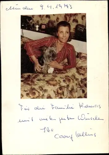 Autogrammkarte Schauspielerin Corny Collins, Portrait, Autogramm