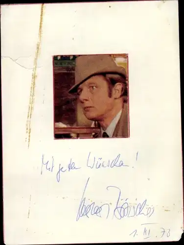 Autogrammkarte Schauspieler Herbert Bötticher, Portrait, Autogramm