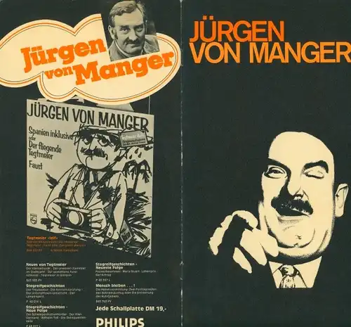 Klapp Autogrammkarte Schauspieler Jürgen von Manger, Portrait, Autogramm