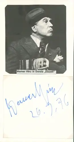 Autogrammkarte Schauspieler Werner Hinz, Portrait, Autogramm