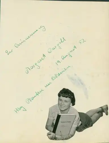 Autogrammkarte Schauspielerin Elisabeth de Freitas und Margaret Cargill, Autogramme