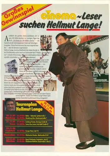 Autogrammkarte Schauspieler Hellmut Lange, Autogramm