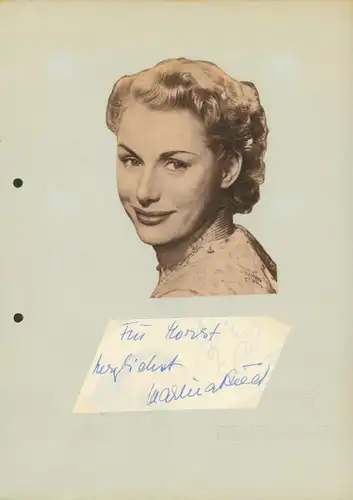 Autogrammkarte Schauspielerin Marina Ried, Portrait, Autogramm