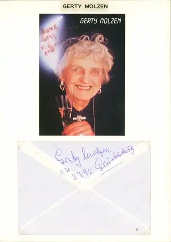 Autogrammkarte Schauspielerin Gerty Molzen, Portrait, Autogramm