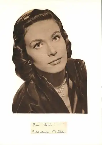 Autogrammkarte Schauspielerin Elisabeth Müller, Portrait, Autogramm