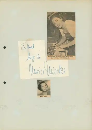 Autogrammkarte Schauspielerin Maria Mücke, Portrait, Autogramm