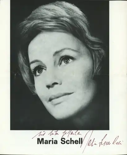 Autogrammkarte Schauspielerin Maria Schell, Portrait, Autogramm