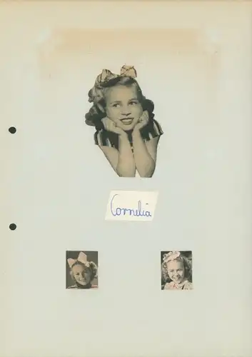 Autogrammkarte Schauspielerin Cornelia, Portrait, Autogramm