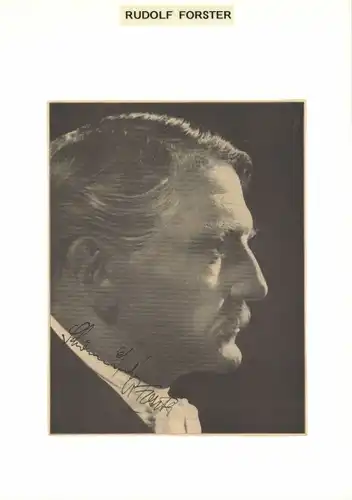 Autogrammkarte Schauspieler Rudolf Forster, Portrait, Autogramm