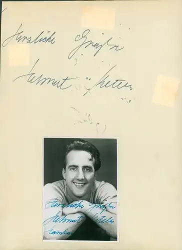 Autogrammkarte Schauspieler Helmut Ketels, Portrait, Autogramm