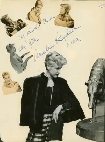 Autogrammkarte Schauspielerin Ingeborg Cornelius, Anneliese Kaplan, Portrait, Autogramm