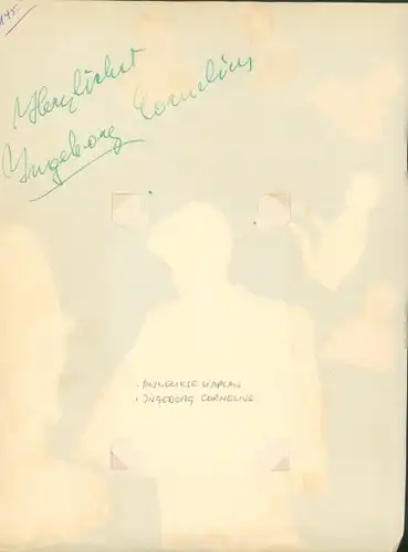 Autogrammkarte Schauspielerin Ingeborg Cornelius, Anneliese Kaplan, Portrait, Autogramm