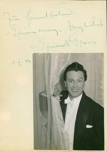 Autogrammkarte Schauspieler Edmund Gross, Wera Frydtberg, Portrait, Autogramm