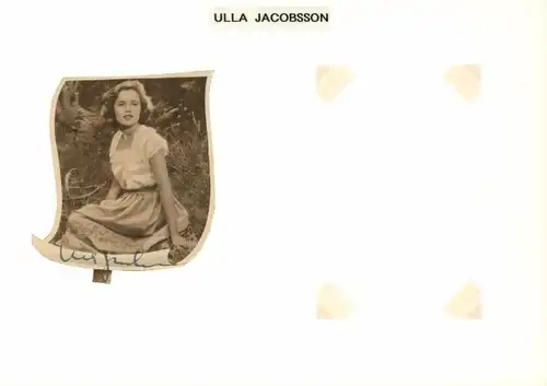 Autogrammkarte Schauspielerin Ulla Jacobsson, Portrait, Autogramm