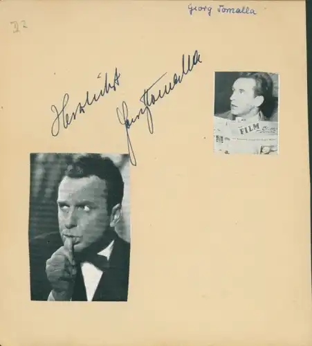 Autogrammkarte Schauspieler Georg Thomalla, Portrait, Autogramm, Willi ...