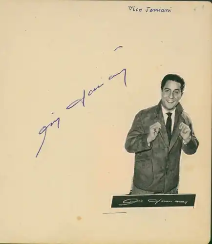 Autogrammkarte Schauspieler und Sänger Vico Torriani, Portrait, Autogramm, Renee Frank