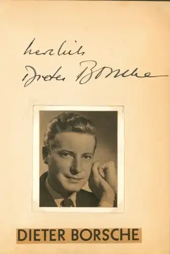 Autogrammkarte Schauspieler Dieter Borsche, Portrait, Autogramm