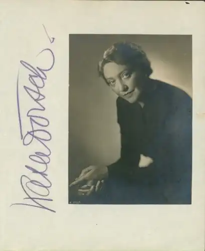 Autogrammkarte Schauspielerin Käthe Dorsch, Portrait, Autogramm