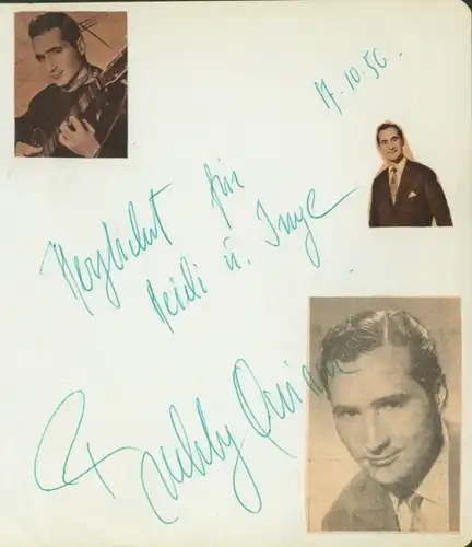 Autogrammkarte Schauspieler und Sänger Freddy Quinn, Portrait, Autogramm